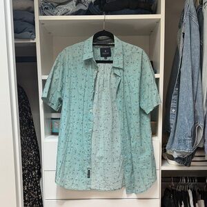 Men's Teal Patterned Polo Shirt